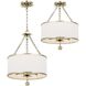 Broche 3 Light 14 inch Antique Silver Mini Chandelier Ceiling Light