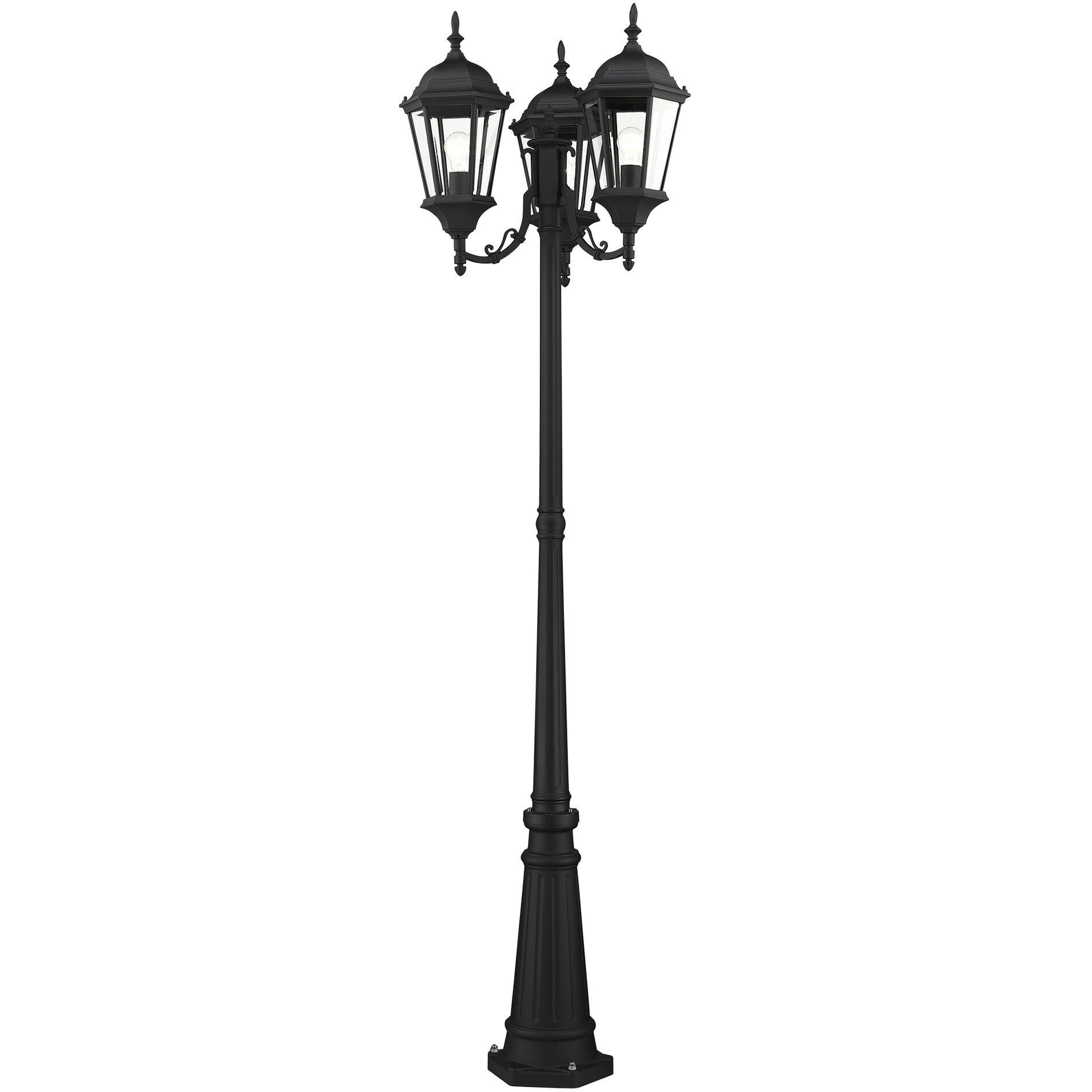 Hamilton 3 Light 86 inch Textured Black Outdoor Post Light