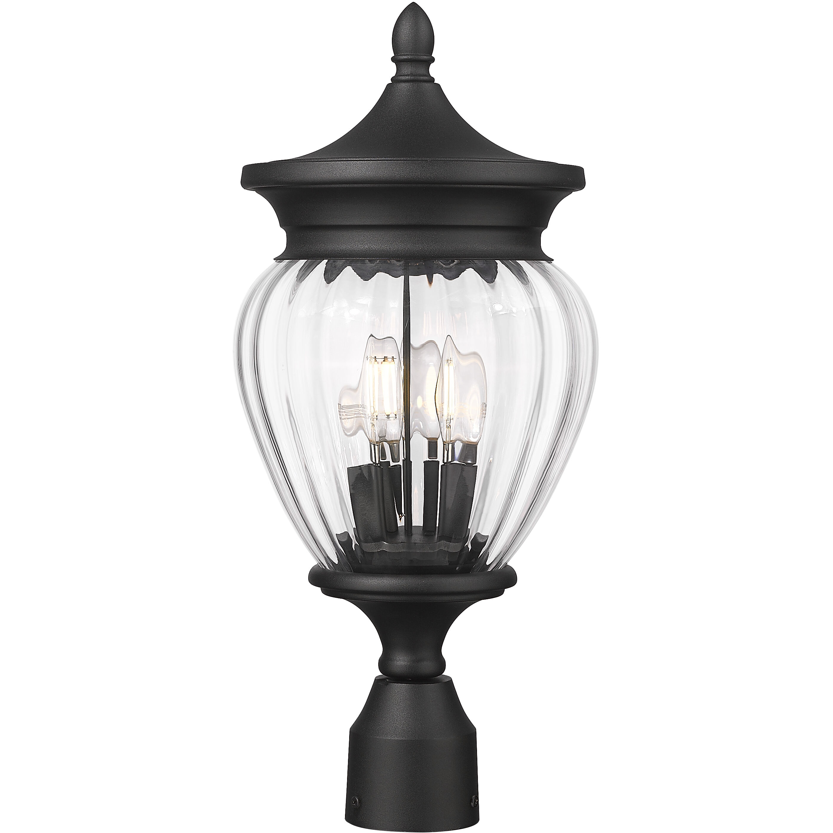 Davina 3 Light 20.25 inch Black Outdoor Post Mounted Fixture in G9