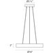 Pi LED 16 inch Black Bronze Pendant Ceiling Light in Standard Suspension