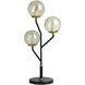 Metropolis 29 inch 15.00 watt Black Steel/Smokey/Clear/Amber Table Lamp Portable Light