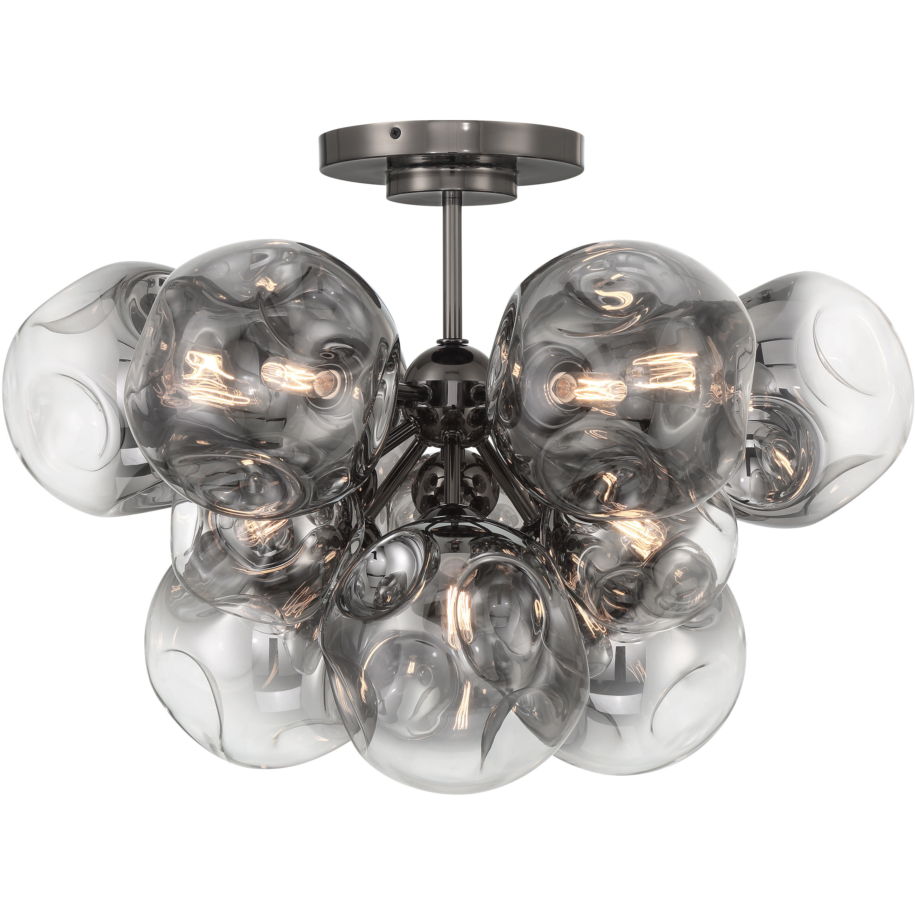 Neveh 12 Light 27.63 inch Gun Metal Semi Flush Ceiling Light