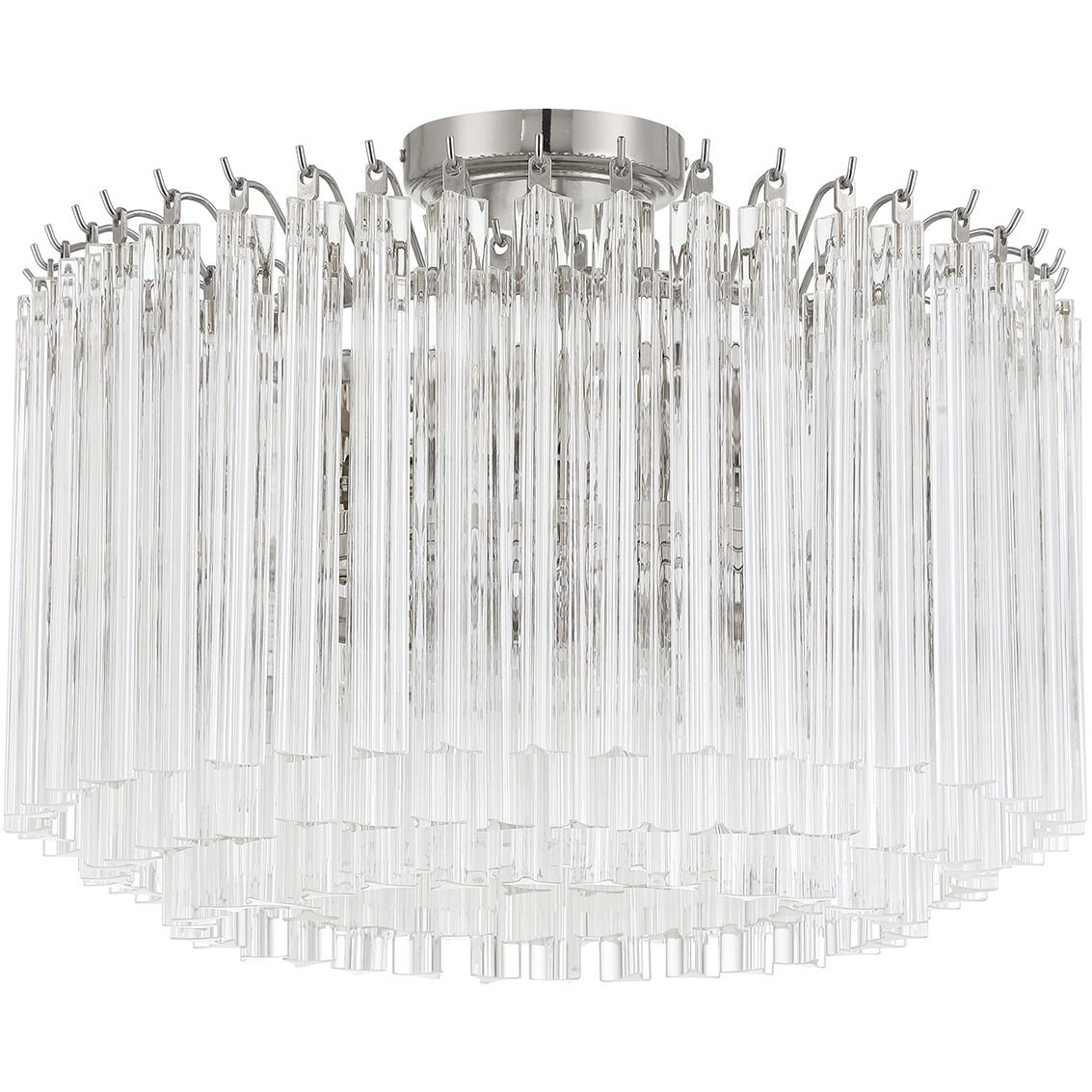 Lofton 5 Light 18 inch Polished Nickel Semi Flush Ceiling Light