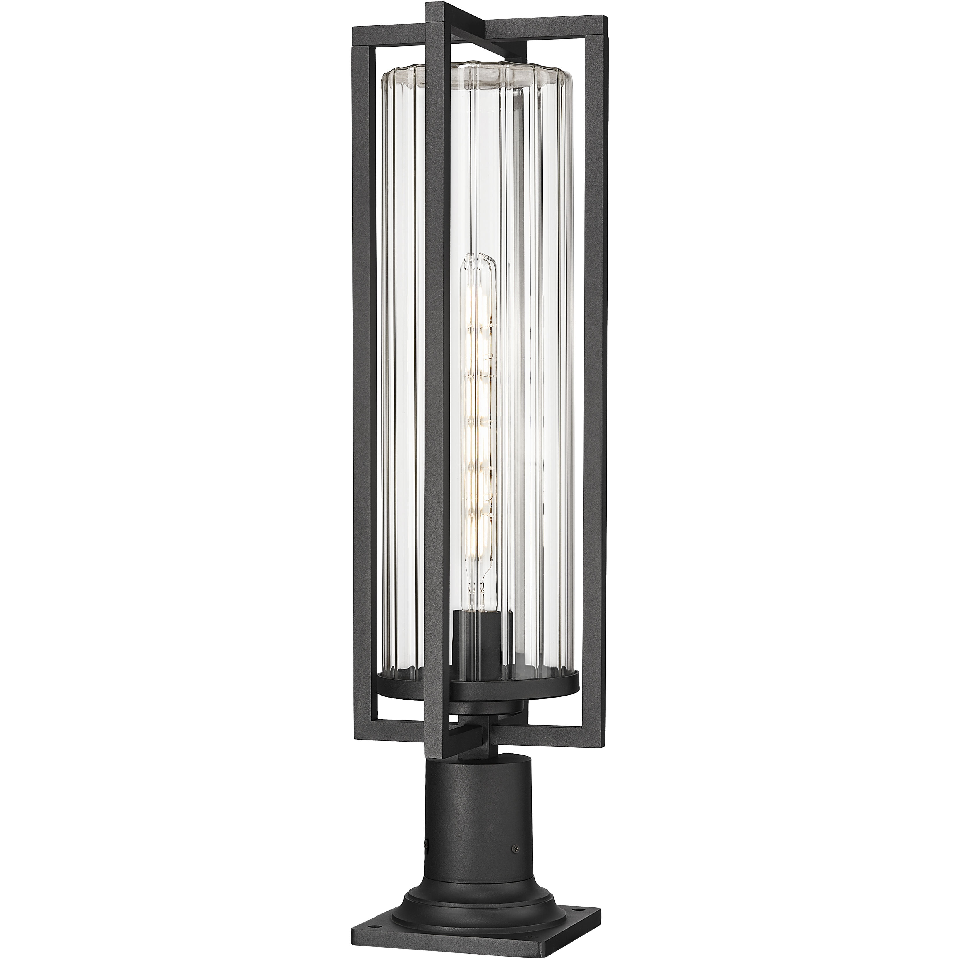 Aura 1 Light 27.75 inch Black Outdoor Pier Mounted Fixture in G9