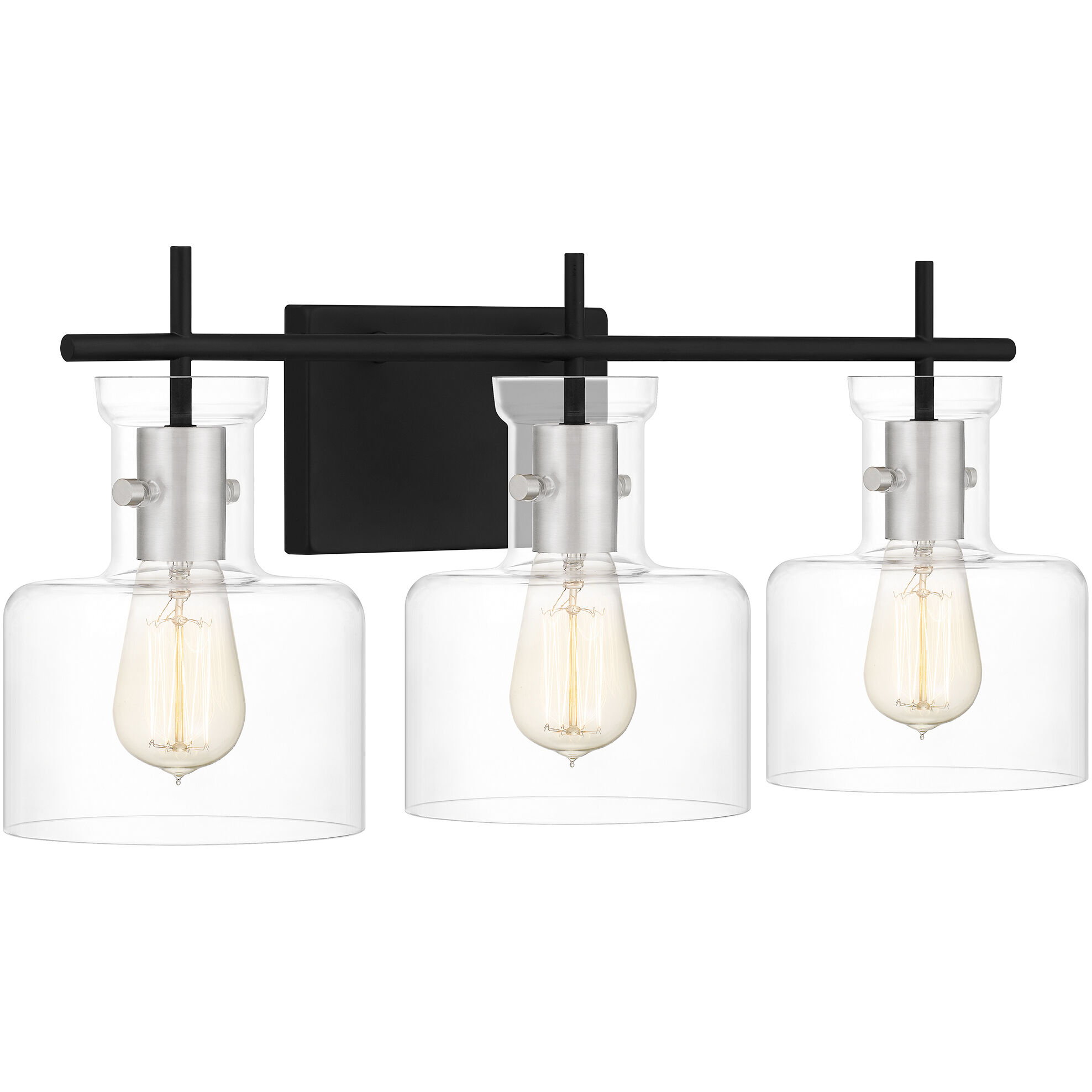 Pensbury 3 Light 24 inch Matte Black Bath Light Wall Light