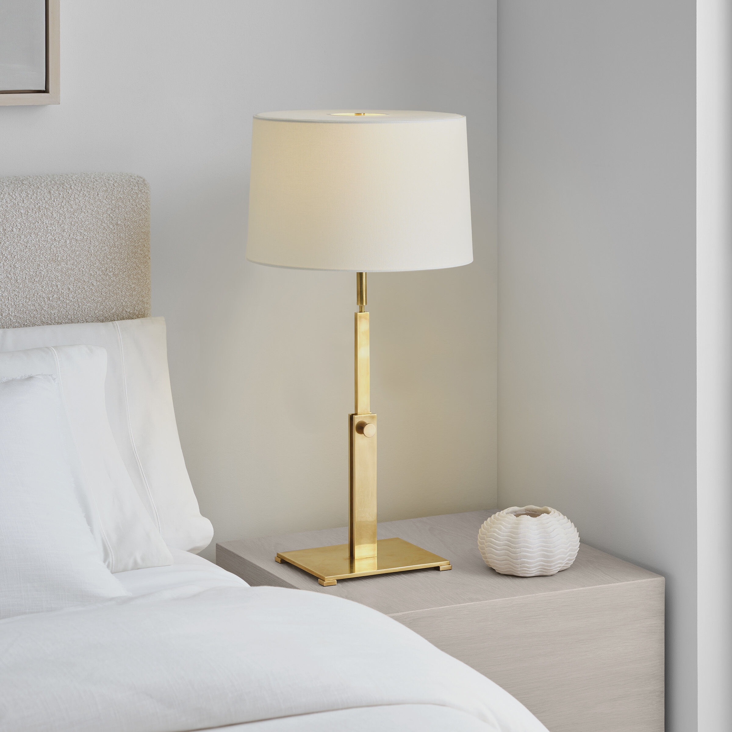 Ray Booth Cadmus 26.5 inch 15 watt Antique Brass Adjustable Table Lamp Portable Light, Large