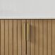 Arik Alder Wood and White Marble and Antique Brass 4 Door Cabinet