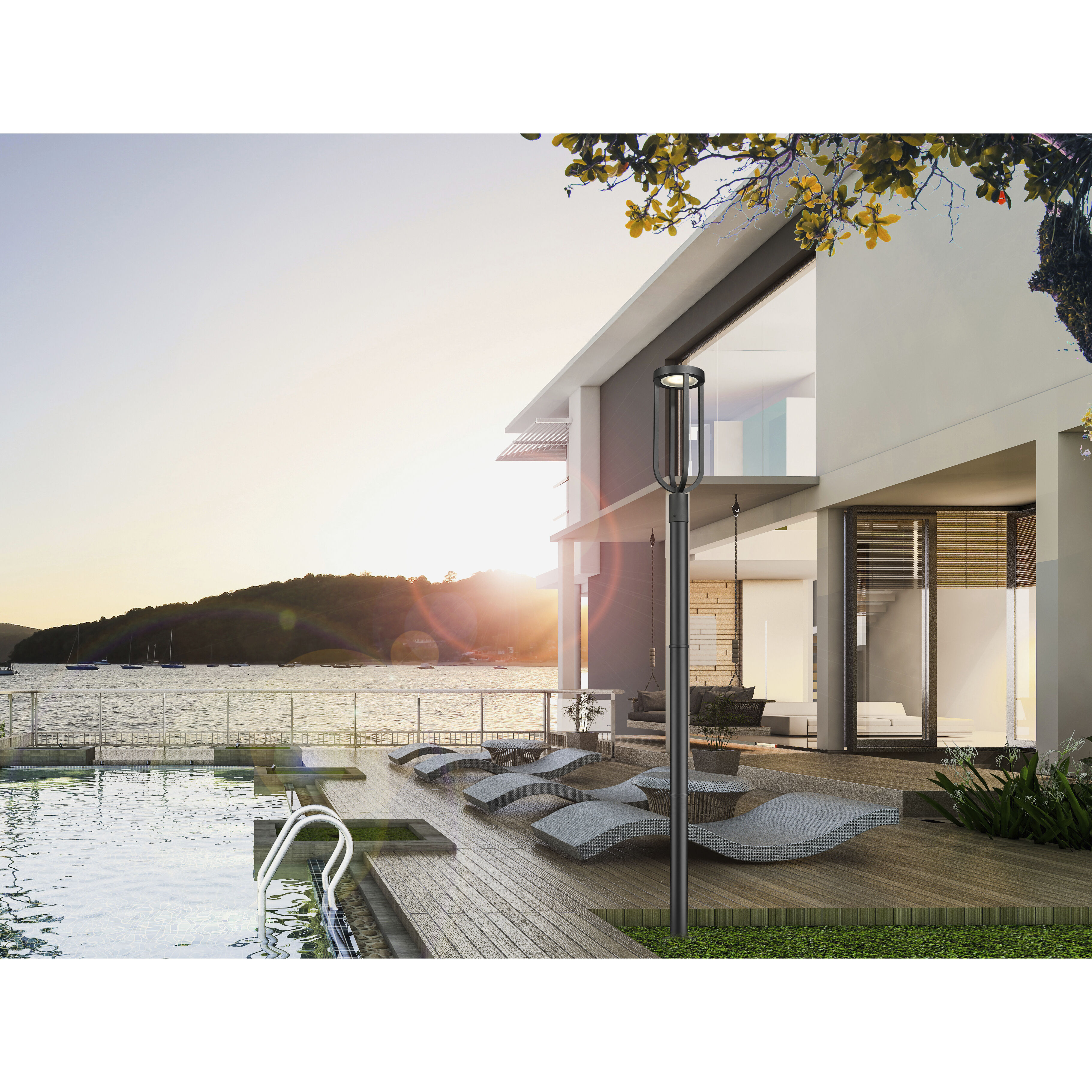 Leland LED 97.25 inch Sand Black Outdoor Post Mounted Fixture