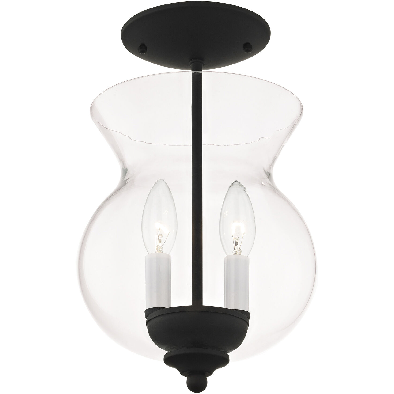 Heritage 2 Light 8 inch Black Convertible Mini Pendant/Ceiling Mount Ceiling Light