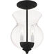 Heritage 2 Light 8 inch Black Convertible Mini Pendant/Ceiling Mount Ceiling Light