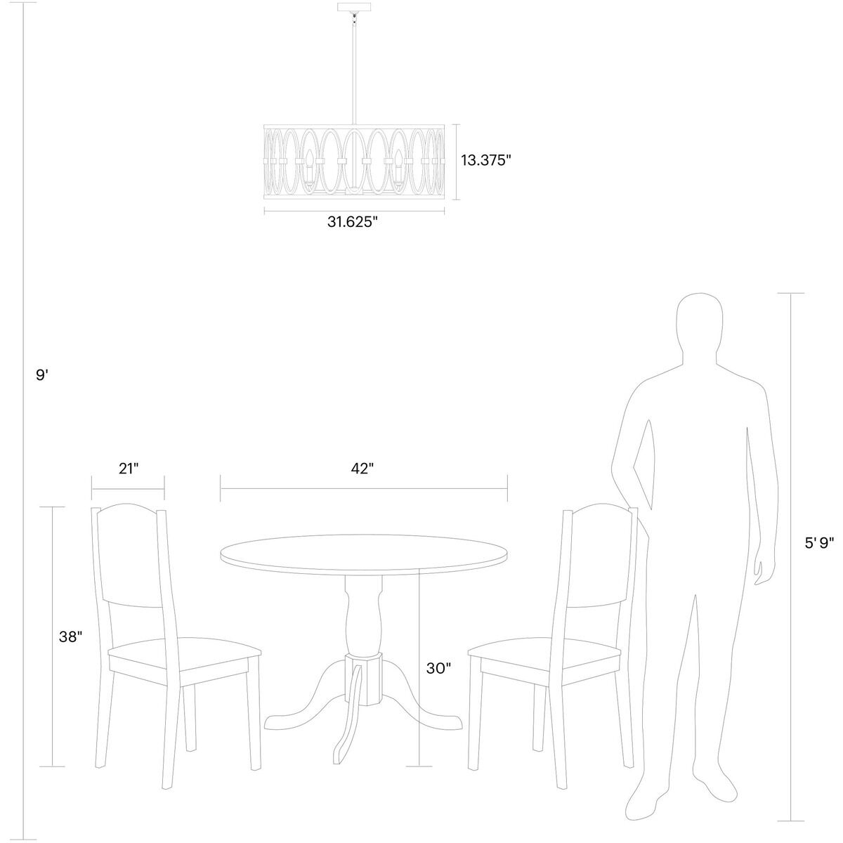 Sean Lavin Patrice 8 Light 31.63 inch Deep Abyss Chandelier Ceiling Light
