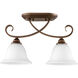 Celesta 2 Light 7 inch Oiled Bronze Ceiling Sink Ceiling Light, Satin Opal