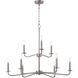 Rutherford 9 Light 28.5 inch Satin Nickel Chandelier Ceiling Light