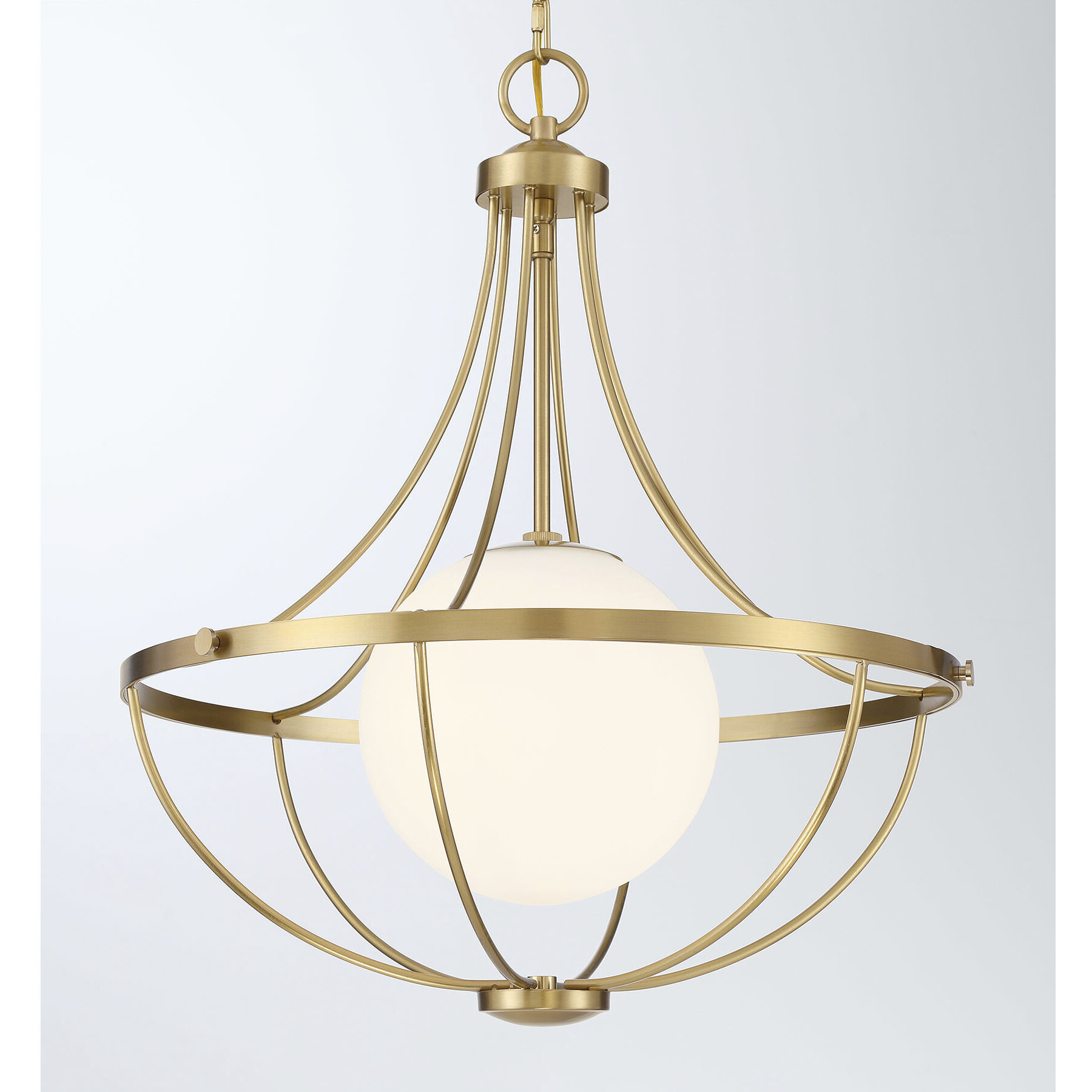 Contemporary 1 Light 18 inch Natural Brass Pendant Ceiling Light