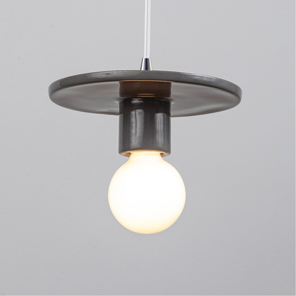 Radiance Collection 1 Light 8 inch Gloss Grey Pendant Ceiling Light