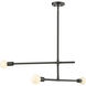 Modernist 3 Light 4.75 inch Matte Black Chandelier Ceiling Light