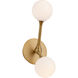 Orbe 2 Light 5.75 inch Brushed Brass Sconce Wall Light
