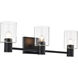 Clarksville 3 Light 24 inch Matte Black Vanity Light Wall Light