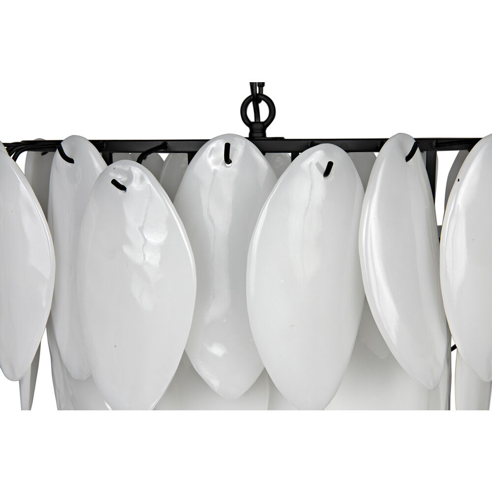 Lotus 4 Light 27 inch Matte Black Chandelier Ceiling Light, Large