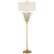 Forget-Me-Not 66 inch 100 watt Clear and Chinois Gold Leaf Floor Lamp Portable Light