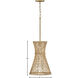 Twyla 12 inch Burnished Gold Indoor Pendant Ceiling Light