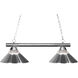 Sharp Shooter 2 Light 42 inch Chrome Billiard Ceiling Light in Clear Ribbed and Chrome Glass and Steel