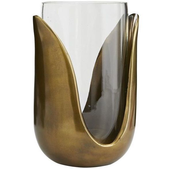 Sonia Antique Brass Vases, Set of 2