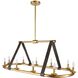 Englewood 10 Light 52 inch Antique Brass Linear Chandelier Ceiling Light