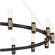 Albany LED 45.25 inch Brass and Black Chandelier Ceiling Light