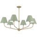 Xavier 6 Light 40 inch Vibrant Gold Chandelier Ceiling Light in Vibrant Gold and Green