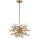 Starburst 15 Light 20 inch Satin Brass Chandelier Ceiling Light