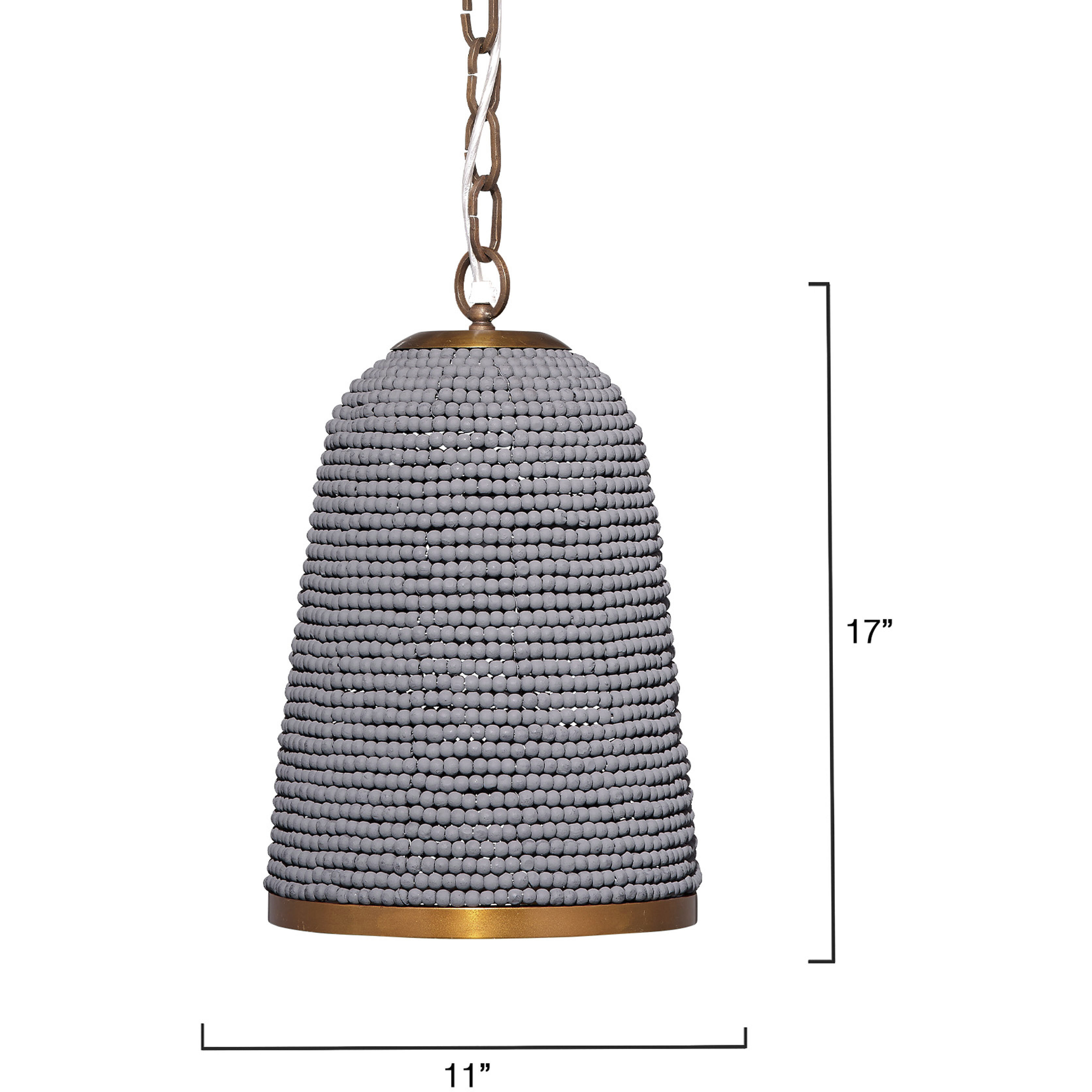 Creekside 1 Light 11 inch Slate Blue Wood Beads and Antique Brass Pendant Ceiling Light