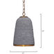 Creekside 1 Light 11 inch Slate Blue Wood Beads and Antique Brass Pendant Ceiling Light
