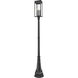 Nova 4 Light 109.5 inch Black Outdoor Post Mounted Fixture in Clear Glass