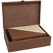 Leather & Raffia 12 inch Brown and Natural Boxes, Set of 2