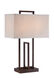 Farren 27 inch 60.00 watt Dark Bronze Table Lamp Portable Light, with 2 Power Outlets