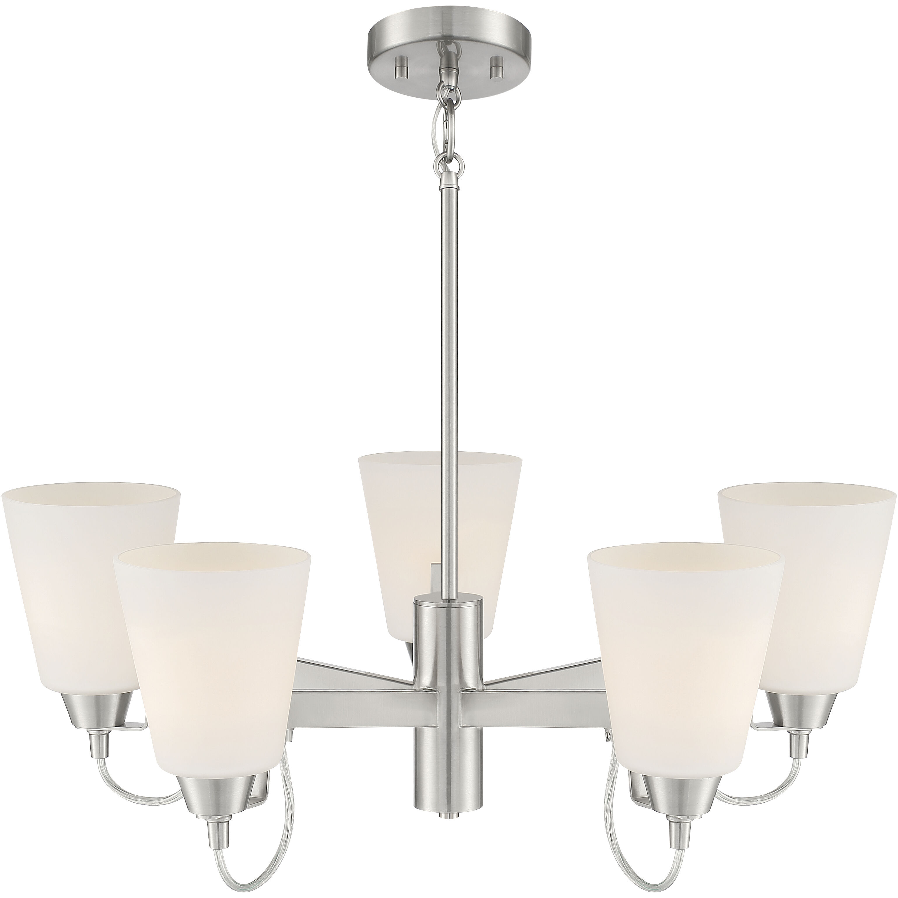 Beckonridge 5 Light 26 inch Brushed Nickel Chandelier Ceiling Light