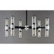 Dual 12 Light 26.25 inch Black/Brushed Aluminum Outdoor Chandelier