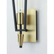 Wings 1 Light 5 inch Black/Satin Brass ADA Wall Sconce Wall Light
