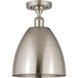 Edison Metal Bristol 1 Light 9 inch Brushed Satin Nickel Semi-Flush Mount Ceiling Light