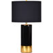 The Tuxedo 28.5 inch 100 watt Black and Gold Table Lamp Portable Light