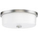 Fuller 3 Light 16 inch Satin Nickel Flush Mount Ceiling Light in White