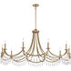Kameron 10 Light 60 inch Warm Brass Chandelier Ceiling Light