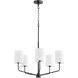 Harmony 5 Light 25 inch Matte Black Chandelier Ceiling Light