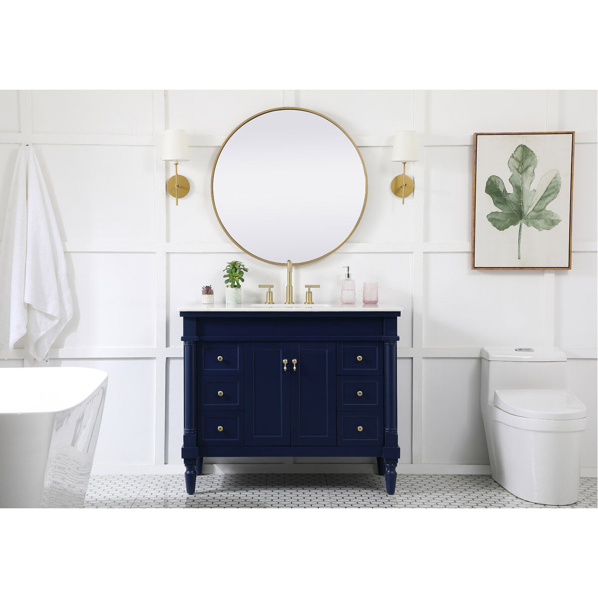 Lexington 42 X 21.5 X 35 inch Blue Vanity Sink Set