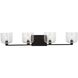 Drew & Jonathan Lochdale 4 Light 33.63 inch Midnight Black Vanity Light Wall Light, Large
