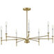 Hux 7 Light 36 inch Lacquered Brass with Warm White Chandelier Ceiling Light