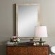 Pave 35.38 X 23.63 inch Travertine and Golden Bronze Mirror