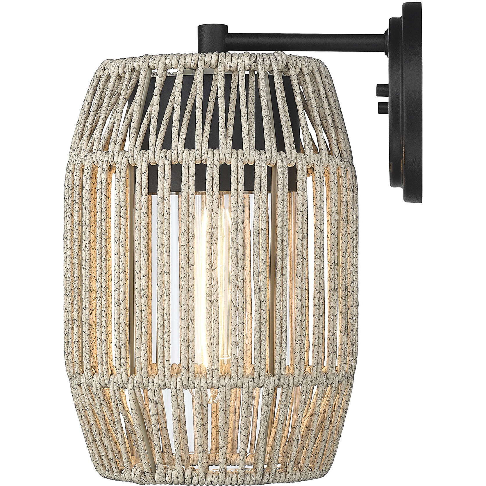 Seabrooke 1 Light 12.38 inch Natural Black Outdoor Wall