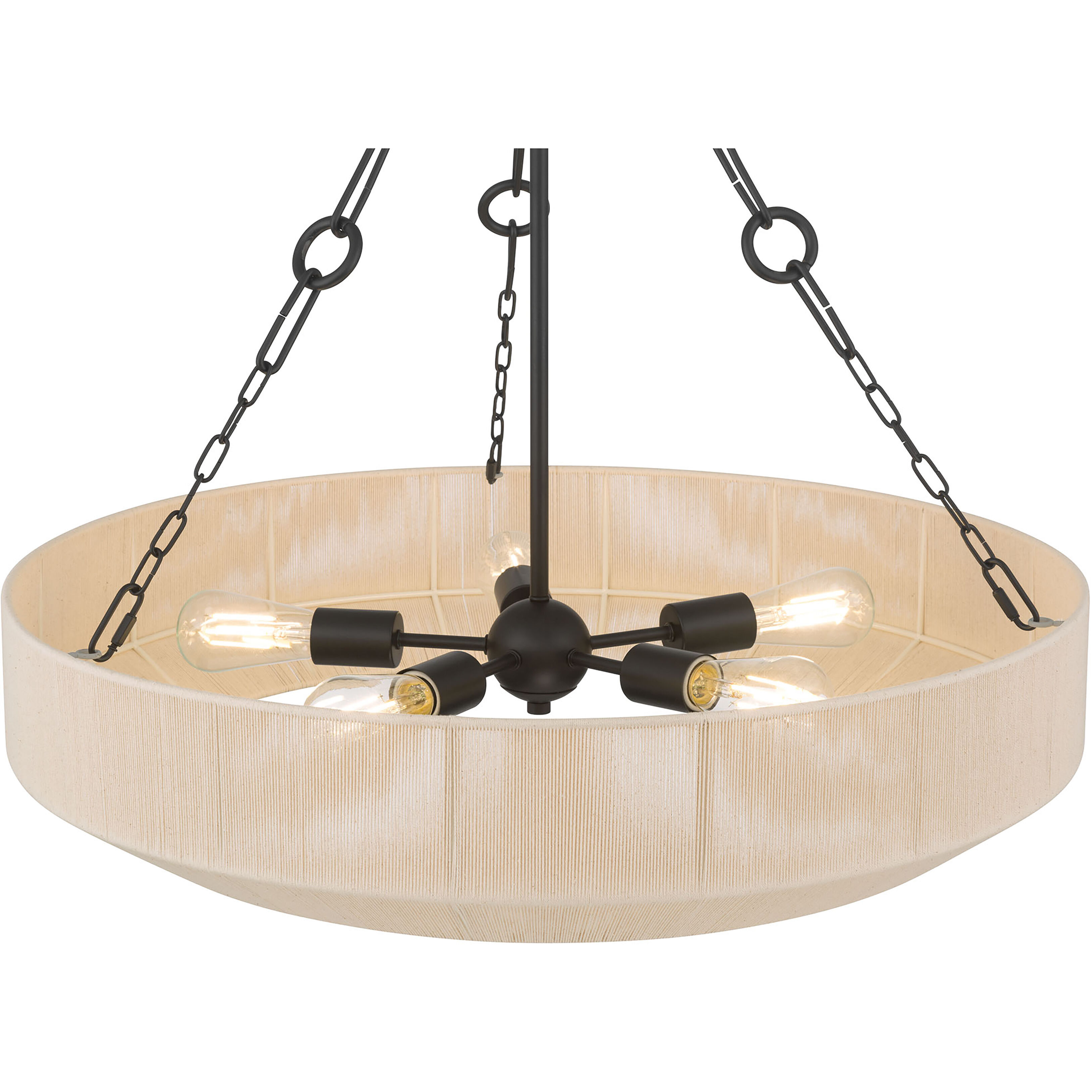 Tresselle 5 Light 28 inch Matte Black Pendant Ceiling Light